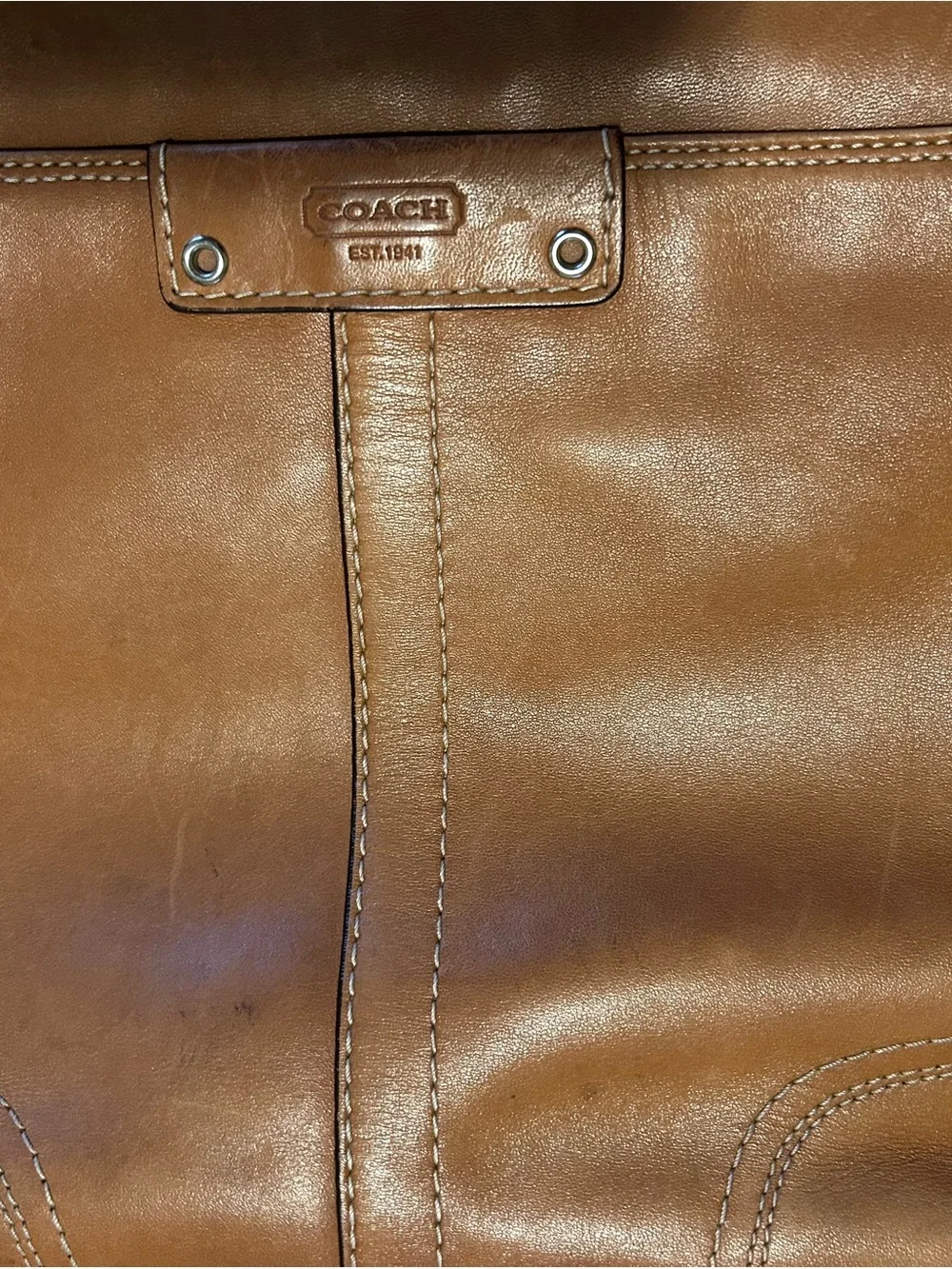 Coach Classic Tan Leather Tote Bag - Women's Handbag